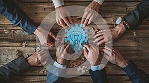 The collaborative puzzle concept.AI generated image