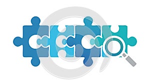 Collaborative Puzzle Solving Search Vector Icon, vector design Generative AI