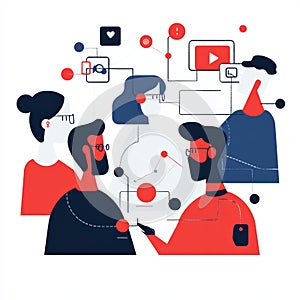 Collaborative team and digital connections in a networked workspace