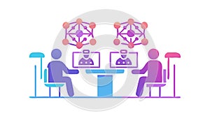 Collaborative team network, symbolizing teamwork and interconnected ideas, vector design Generative AI
