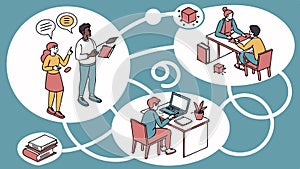 Collaborative Teamwork Idea Generation, vector design Generative AI