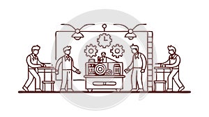 Collaborative Tech Development, Teamwork Innovation, vector design Generative AI