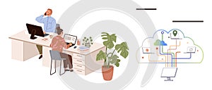 Collaborative Workspace with Cloud Technology and Digital Connectivity Representation