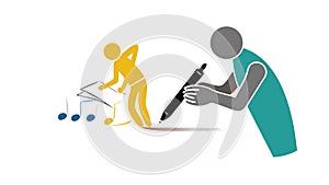 Collaborative Writing and Idea Generation, vector design Generative AI