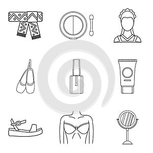 Collaborator icons set, outline style photo