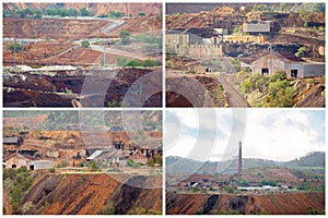 Collage Of Disused Mt Morgan Australia Gold Mine Site