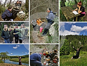 Collage - active peope in nature