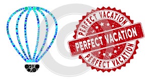 Collage Aerostat with Distress Perfect Vacation Seal