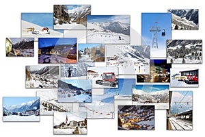 Collage with alpine Solden ski resort views, photo