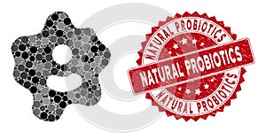 Collage Ameba with Grunge Natural Probiotics Seal photo