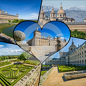 Collage of Ancient monastery in Spain, Europe.