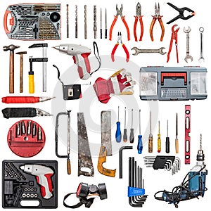 Collage with ariety of tools