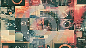 Collage of assorted objects and technology