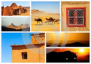 Collage of beautiful landscapes of the Moroccan desert