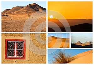 Collage of beautiful landscapes of the Moroccan desert