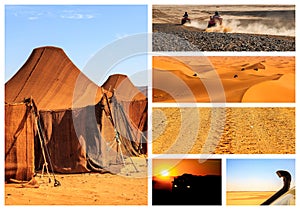 Collage of beautiful landscapes of the Moroccan desert