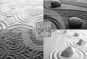 Collage of photos. Zen and calmness
