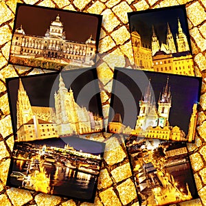 Collage of beautiful Prague.