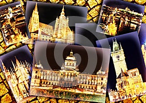 Collage of beautiful Prague.