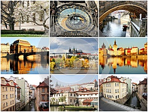 Collage beautiful Prague