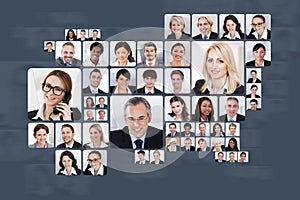 Collage of business people