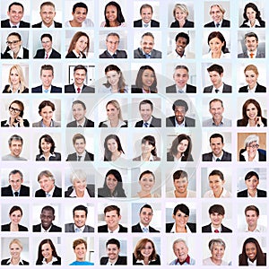 Collage of business people smiling