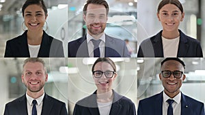 Collage of Business People Smiling at Camera