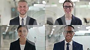 Collage of Business People Smiling at Camera