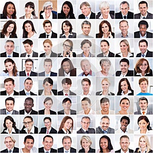 Collage of business people smiling photo