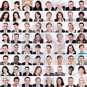 Collage of business people smiling