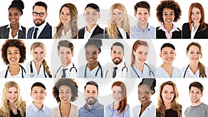 Collage Of Businesspeople And Doctors