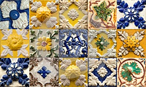 Collage of ceramic tiles from Portugal