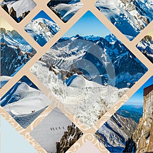 Collage of Chamonix Mont Blanc, France