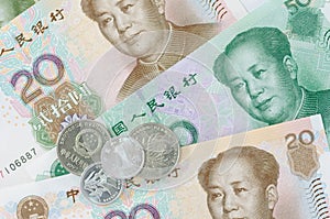 Collage of Chinese Rmb banknotes or Yuan