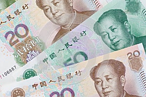 Collage of Chinese Rmb banknotes or Yuan