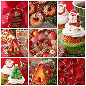 Collage christmas cakes