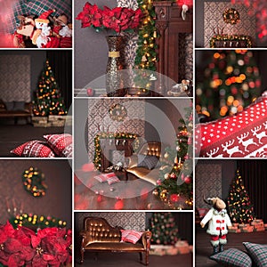 Collage of Christmas interior