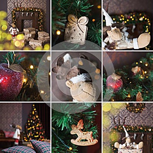 Collage of Christmas interior