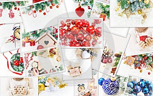 Collage of Christmas pictures. Holidays and events