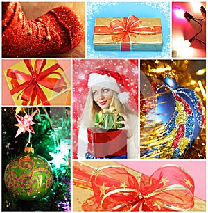 Collage on Christmas theme