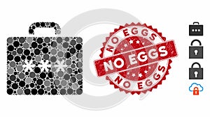 Collage Cipher Case Icon with Textured No Eggs Stamp