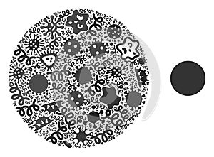 Collage Circle Icon of Flu Viruses