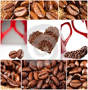 Collage of coffee beans