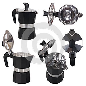 Collage of coffee maker at different angles