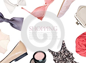 Collage collection of summer clothes