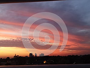 Collage of colorful clouds in the afternoon photo