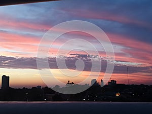 Collage of colorful clouds in the afternoon photo