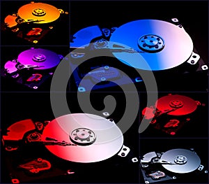 Collage. computer hard drives