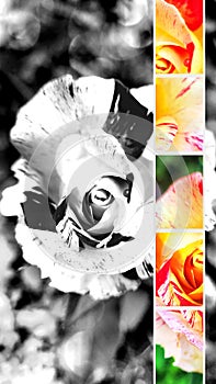 A collage of a cupcake rose