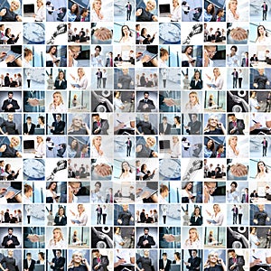 Collage of different business images